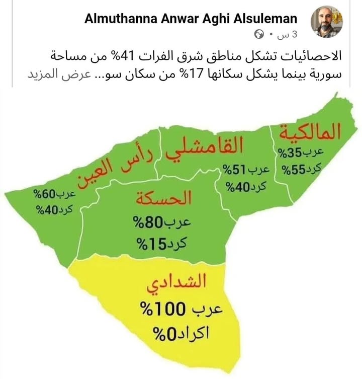 #حسكتنا_ماننطيها
الإحصائية الديموغرافية في محافظة الحسكة السورية...

#عاشت_سورية #الجمهورية_العربية_...